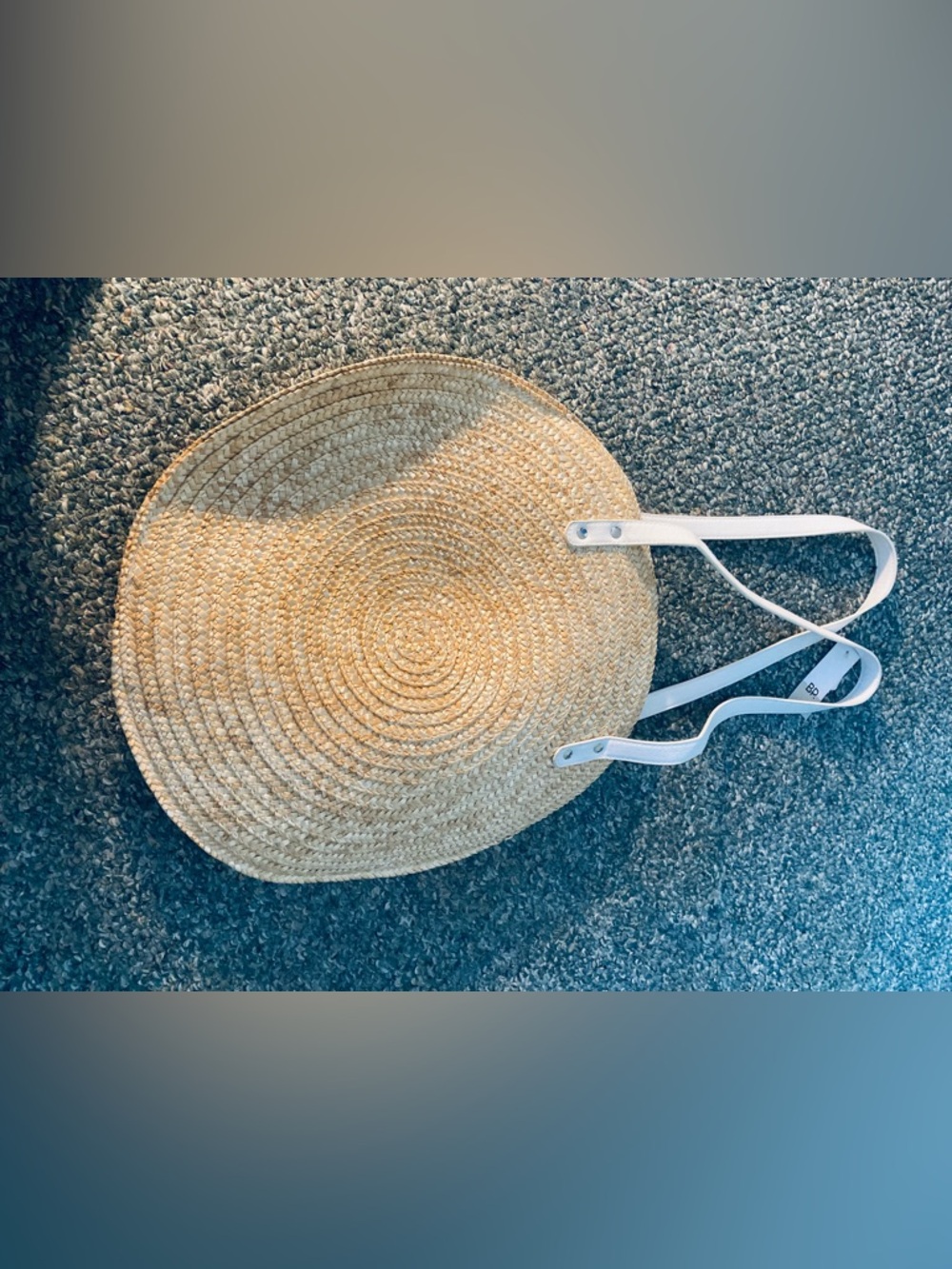 Nordstrom Natural Woven Circle Tote with White Tag